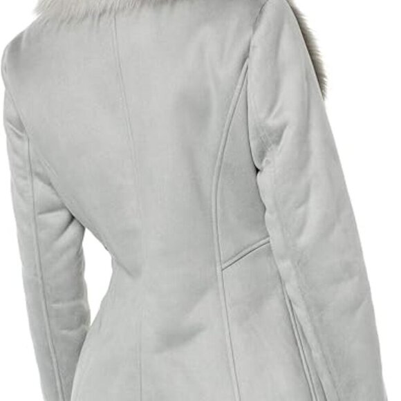 NWT Calvin Klein Asymmetrical Faux Shearling Grey LG (US 12-14) - Picture 11 of 12